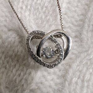 Elegant 925 Silver Heart Pendant Necklace